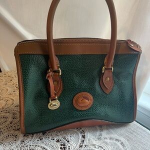 Dooney & Bourke Forest Green and Tan Satchel